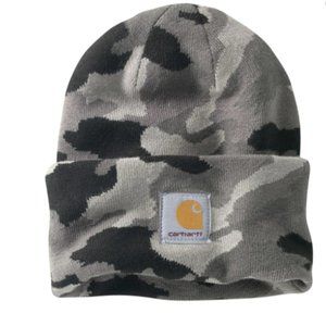 NWT - Carhartt Black + Gray Camo Beanie